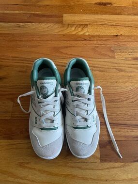 New Balance 550 White and Green Low-Top Sneakers